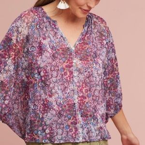 Anthro Josephine Floral Top